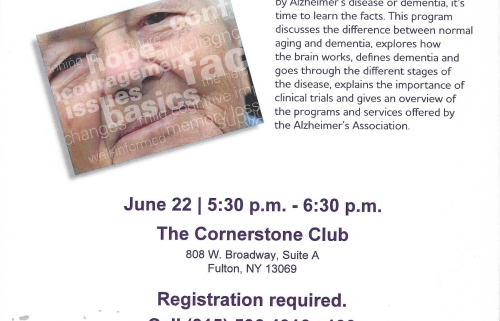 The Cornerstone Club in Fulton to Host Alzheimer’s Association Worksho...